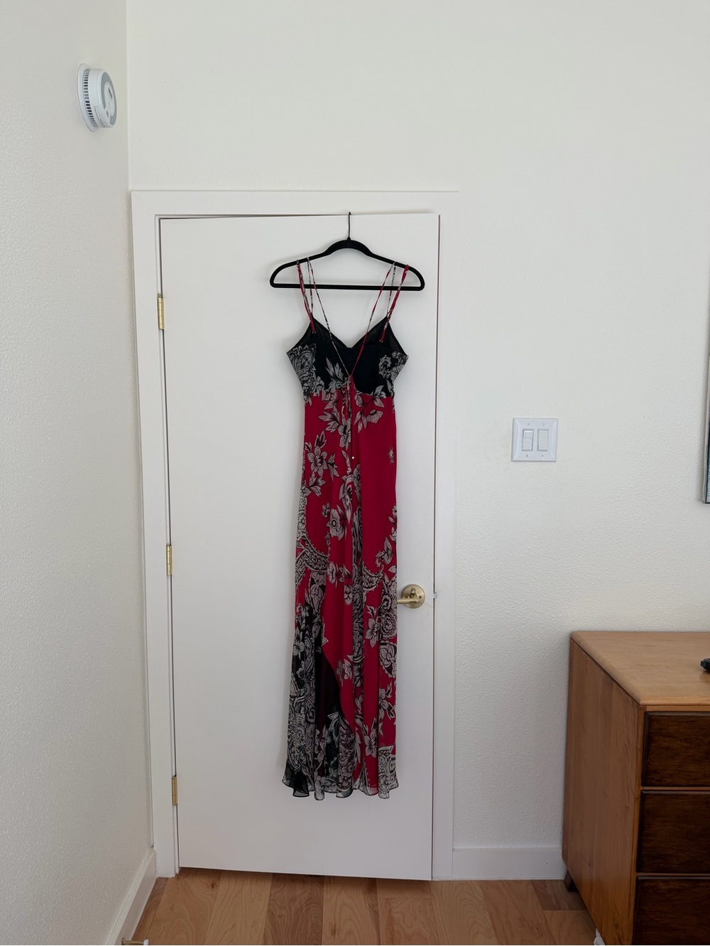 Yoana Baraschi Red and Black Floral Maxi Slip Dress - Picture 2 of 4